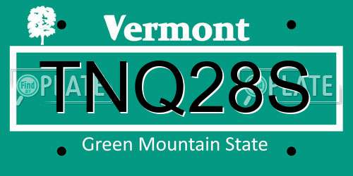 TNQ28S Vermont License Plate