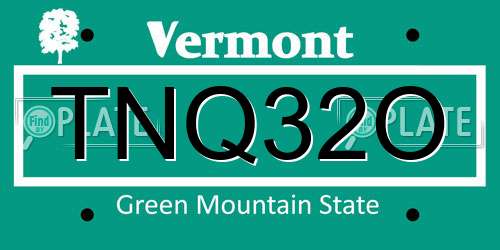 TNQ32O Vermont License Plate