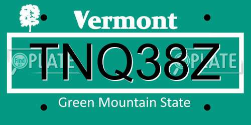 TNQ38Z Vermont License Plate