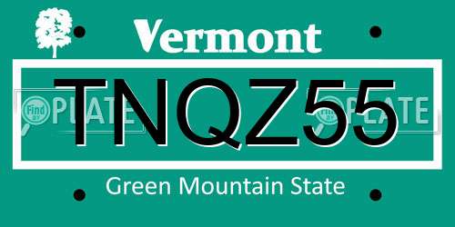 TNQZ55 Vermont License Plate