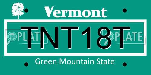 TNT18T Vermont License Plate