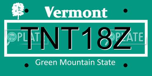 TNT18Z Vermont License Plate