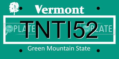 TNTI52 Vermont License Plate