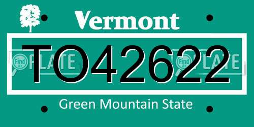 TO42622 Vermont License Plate
