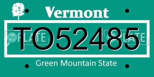 TO52485 Vermont License Plate