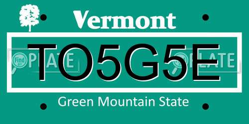 TO5G5E Vermont License Plate