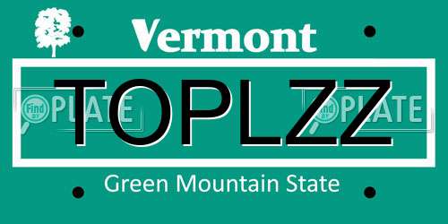 TOPLZZ Vermont License Plate