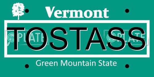 TOSTASS Vermont License Plate