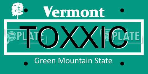 TOXXIC Vermont License Plate