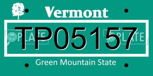 TP05157 Vermont License Plate