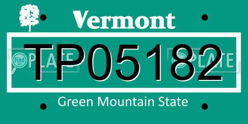 TP05182 Vermont License Plate