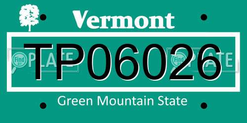 TP06026 Vermont License Plate