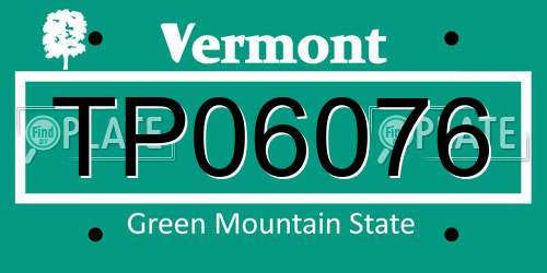 TP06076 Vermont License Plate