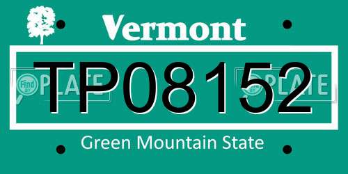 TP08152 Vermont License Plate