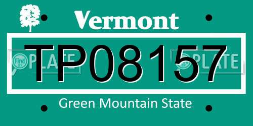 TP08157 Vermont License Plate