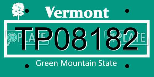 TP08182 Vermont License Plate