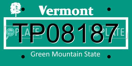 TP08187 Vermont License Plate