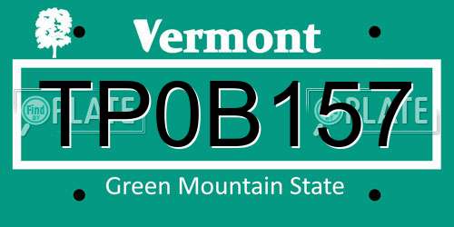 TP0B157 Vermont License Plate
