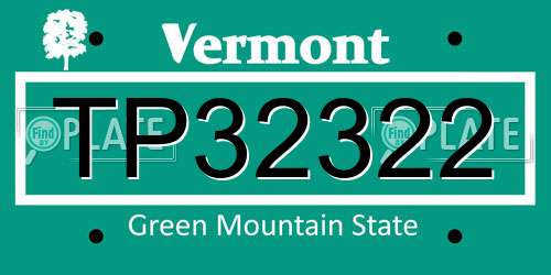 TP32322 Vermont License Plate