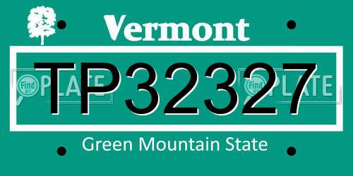 TP32327 Vermont License Plate