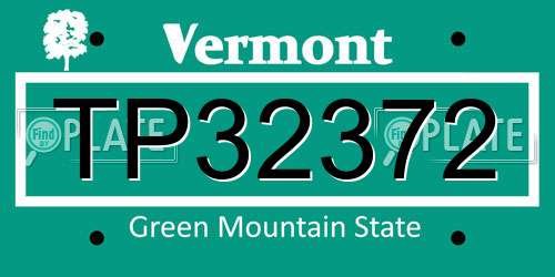 TP32372 Vermont License Plate