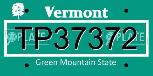 TP37372 Vermont License Plate
