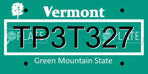 TP3T327 Vermont License Plate