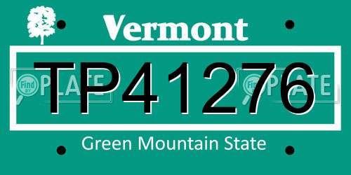 TP41276 Vermont License Plate
