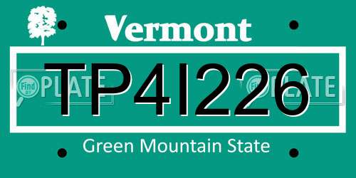 TP4I226 Vermont License Plate
