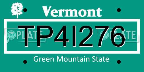 TP4I276 Vermont License Plate
