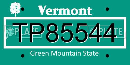 TP85544 Vermont License Plate