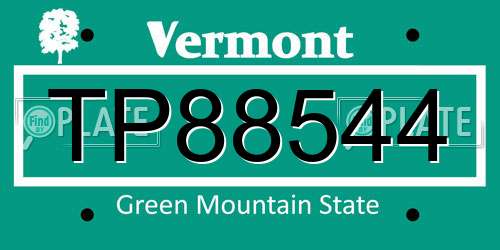 TP88544 Vermont License Plate