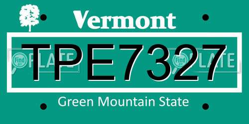 TPE7327 Vermont License Plate