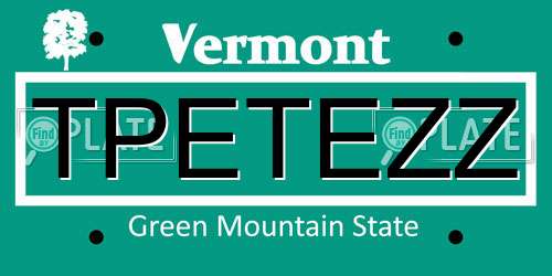 TPETEZZ Vermont License Plate