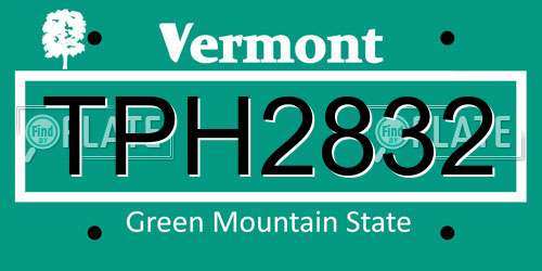 TPH2832 Vermont License Plate