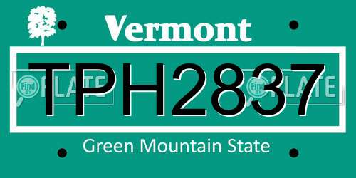 TPH2837 Vermont License Plate