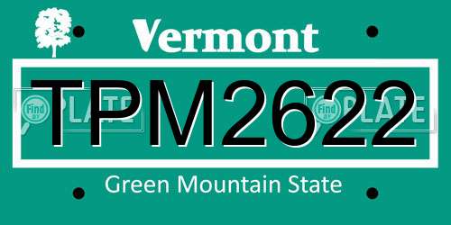 TPM2622 Vermont License Plate