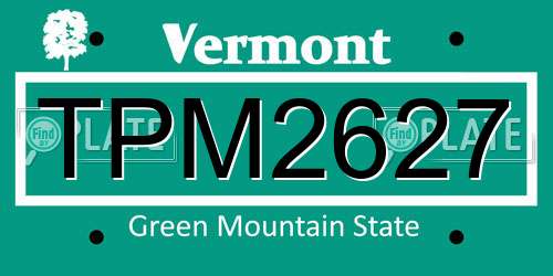 TPM2627 Vermont License Plate
