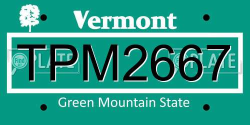 TPM2667 Vermont License Plate