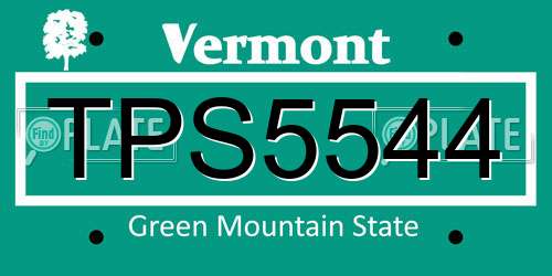 TPS5544 Vermont License Plate