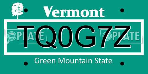TQ0G7Z Vermont License Plate