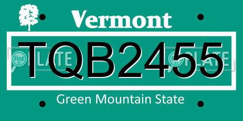 TQB2455 Vermont License Plate