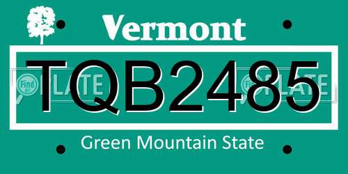 TQB2485 Vermont License Plate