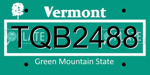 TQB2488 Vermont License Plate