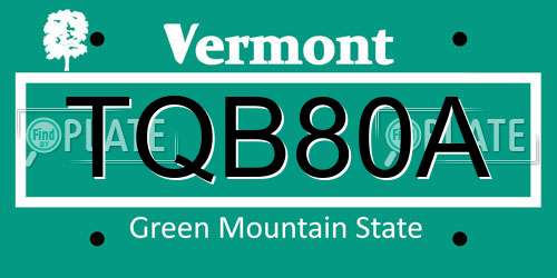 TQB80A Vermont License Plate