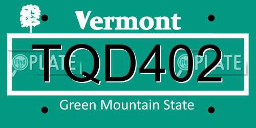 TQD402 Vermont License Plate