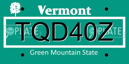 TQD40Z Vermont License Plate