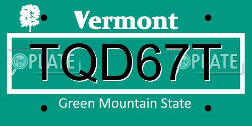 TQD67T Vermont License Plate