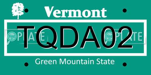 TQDA02 Vermont License Plate