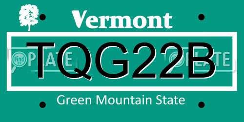 TQG22B Vermont License Plate